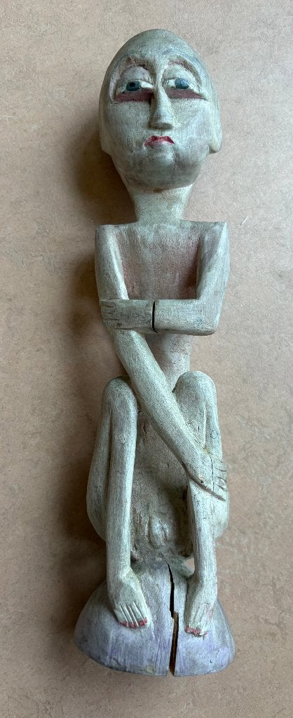 Mooi houten beeldje, 24 cm, Indonesië?, Hout, Ophalen of Verzenden, Handgemaakt, Indonesië