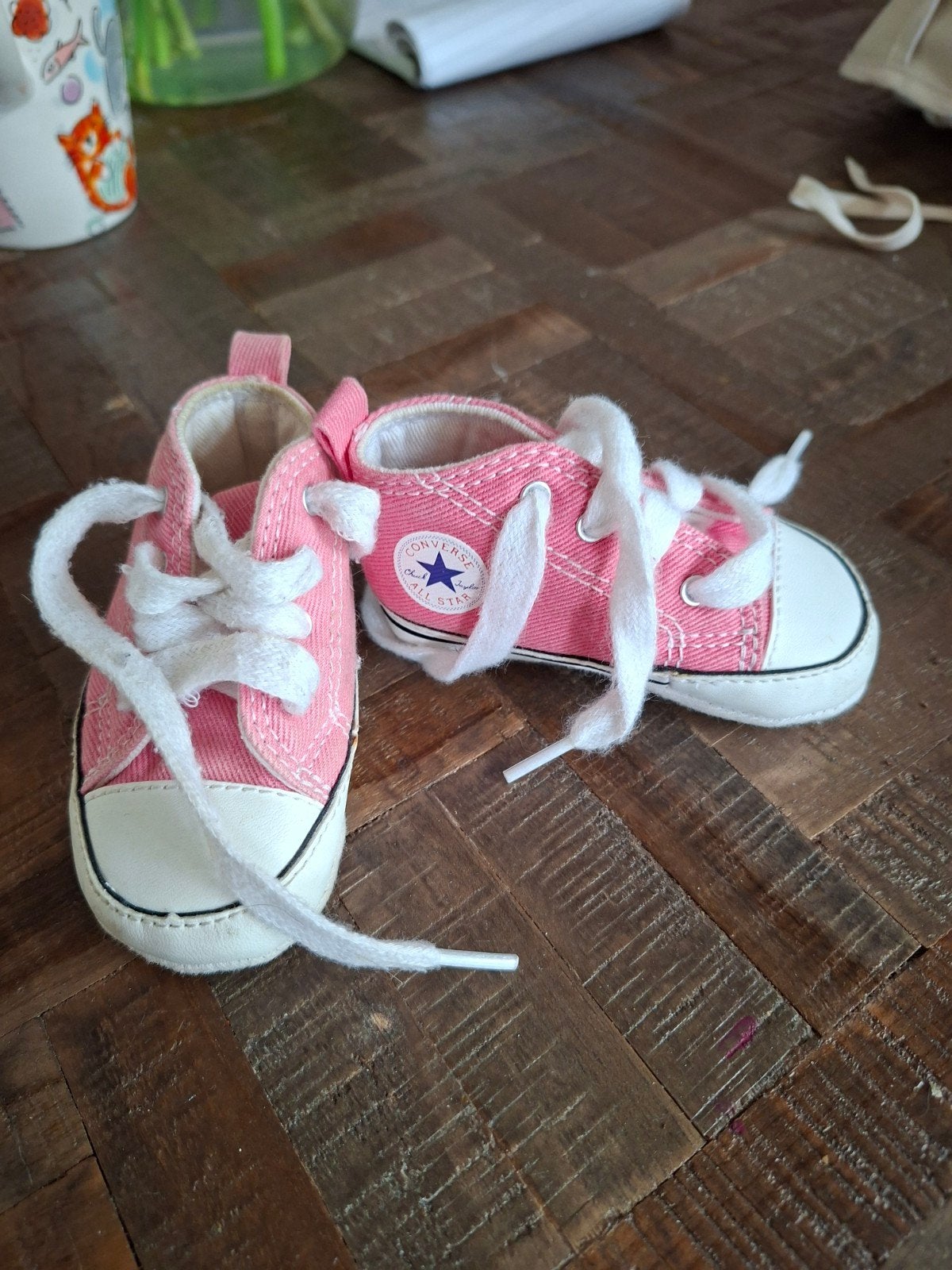 Roze All Stars babyschoentjes maat 18, Ophalen of Verzenden, Gebruikt, Converse, Meisje