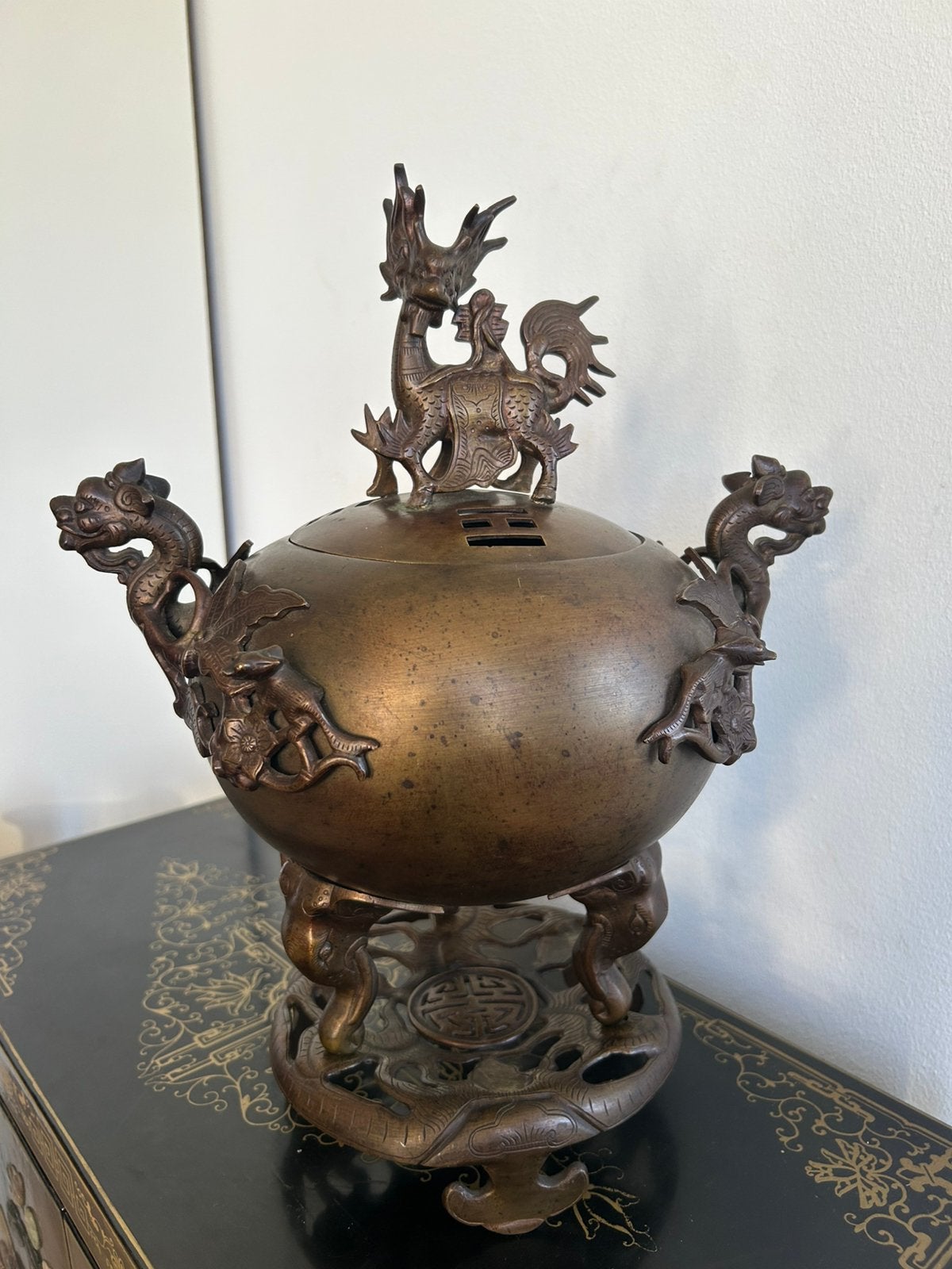 Japanse bronzen wierookbrander ‘koro’ op los onderstel, Ophalen of Verzenden