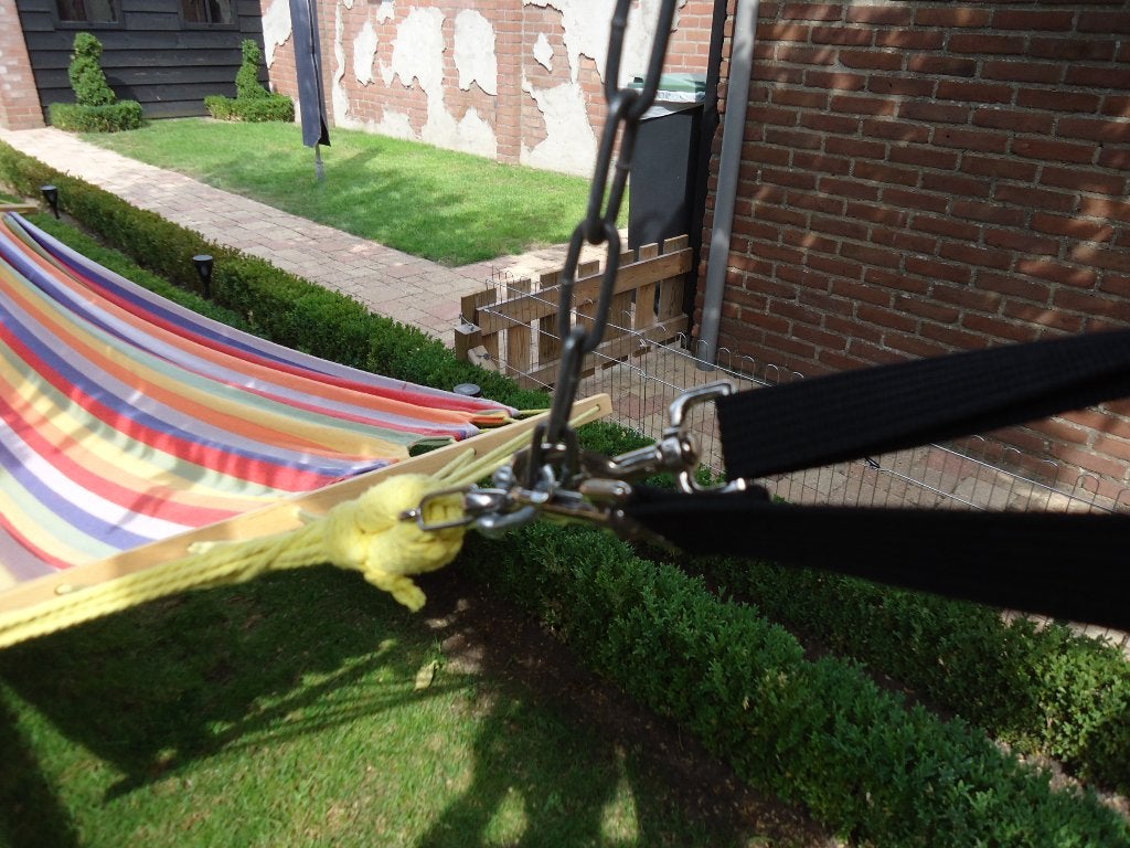 Kleurrijke hangmat met spreidstok gebruikt maar als NIEUW !, Ophalen of Verzenden, Zo goed als nieuw, Eenpersoons