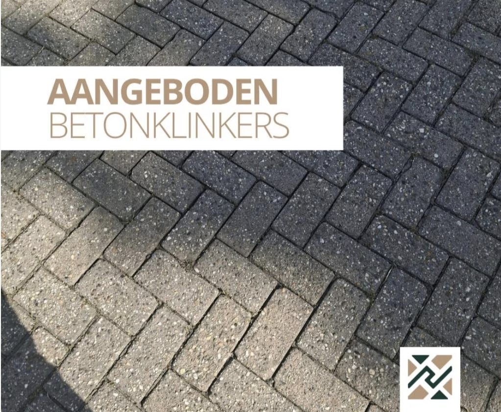 Gebruikte Betonklinkers 8cm op pallets gestapeld bkk klinker, Verzenden, Gebruikt, Beton, Klinkers