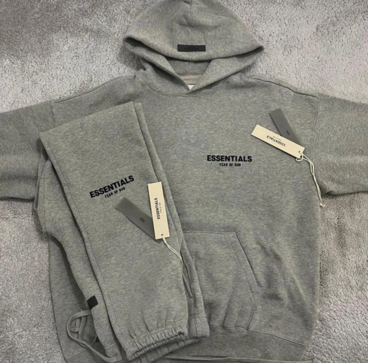 Essentials Fear of God Hoodie en Joggingbroek Pak Grijs, Ophalen of Verzenden, Nieuw, Overige maten, Grijs