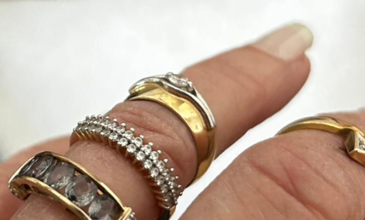 14 karaat gouden ring met diamant 16,5, Ophalen of Verzenden, Dame, Goud, Kleiner dan 17