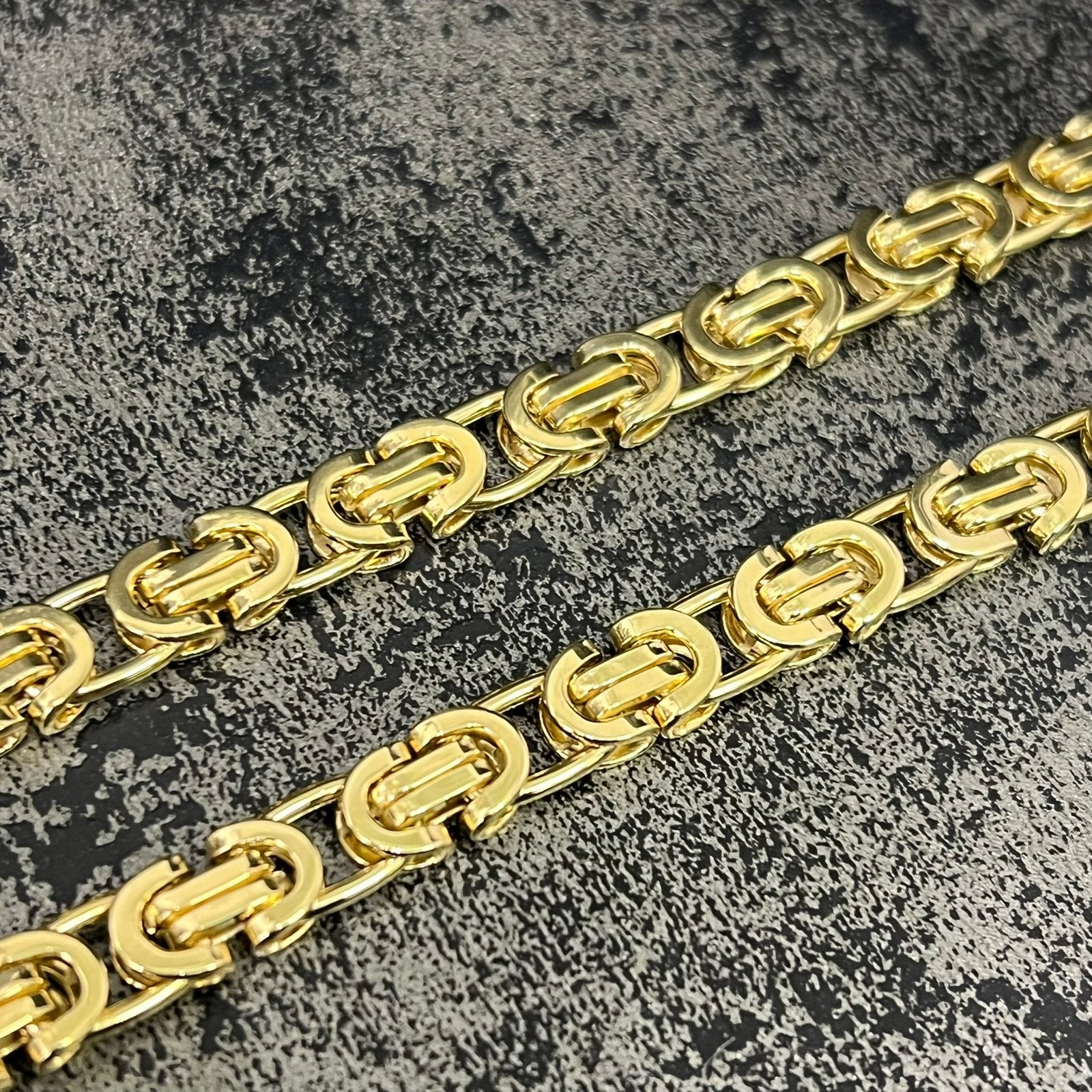 14k gouden ketting Koningsketting platte schakel, Sieraden, Tassen en Uiterlijk, Kettingen, Ophalen of Verzenden, Nieuw, Goud