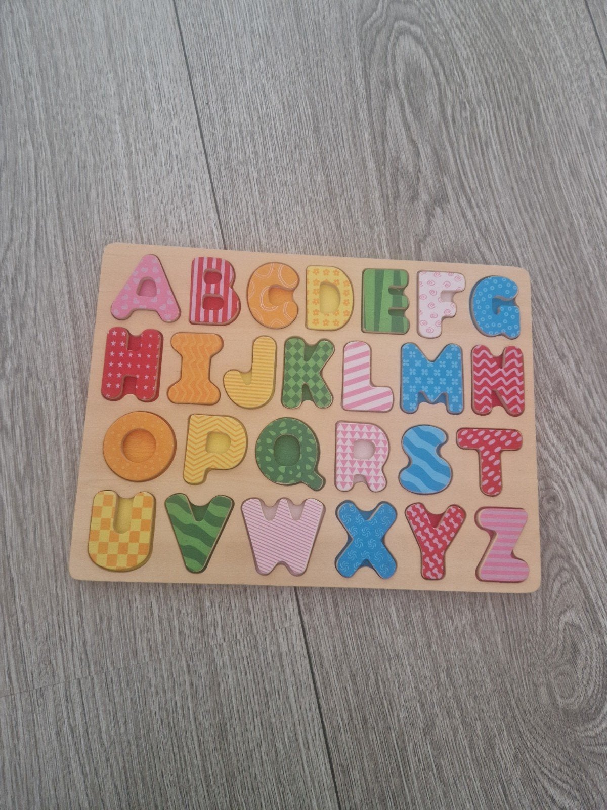 Houten alfabet puzzel voor kinderen, 2 tot 4 jaar, Gebruikt, 10 tot 50 stukjes, Ophalen of Verzenden