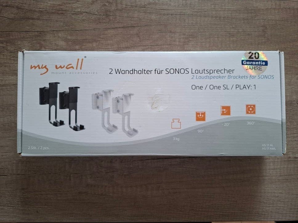 Nieuwe muurbeugels (2x) wit voor Sonos One / One SL / Play1, Audio, Tv en Foto, Luidsprekers, Ophalen, Nieuw