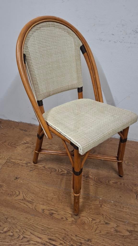 18 terras horeca PARIJS BISTRO bamboo stoelen set partij!, Tuin en Terras, Tuinbanken, Ophalen of Verzenden, Gebruikt, Rotan