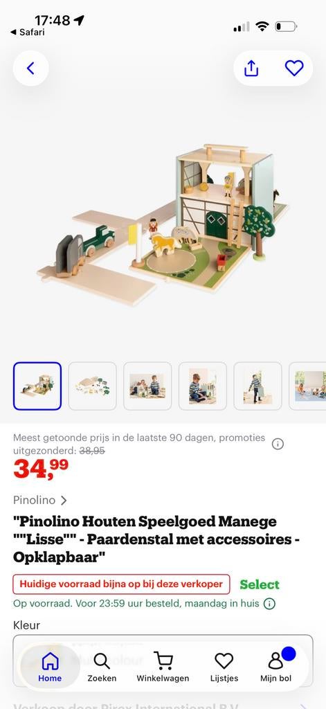 Pinolino houten manage / paardenstal / opklapbaar - nieuw, Ophalen, Zo goed als nieuw, Poppenhuis