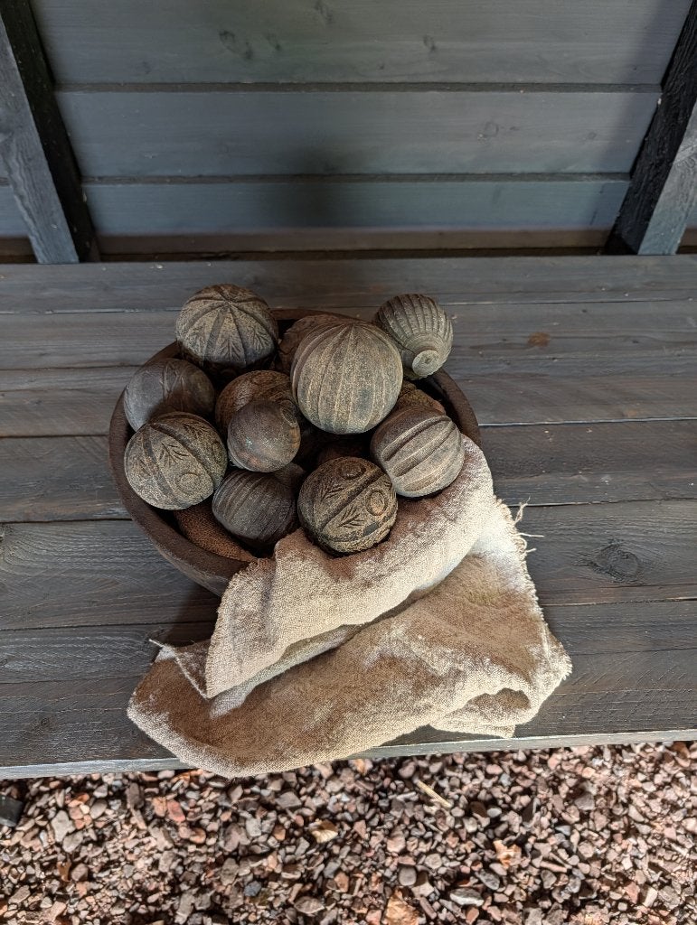 Houten bak met ballen, Ophalen, Hout, Meerkleurig, Landelijk