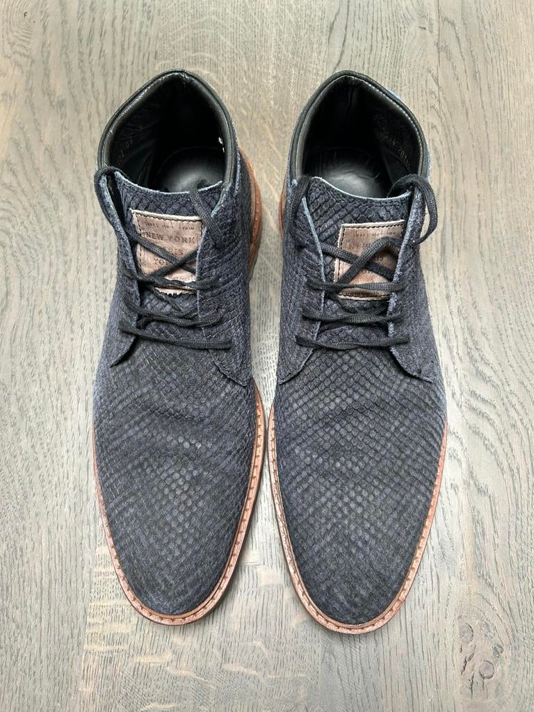 Floris van Bommel blauwe herenschoen, Ophalen, Blauw, Zo goed als nieuw, Veterschoenen