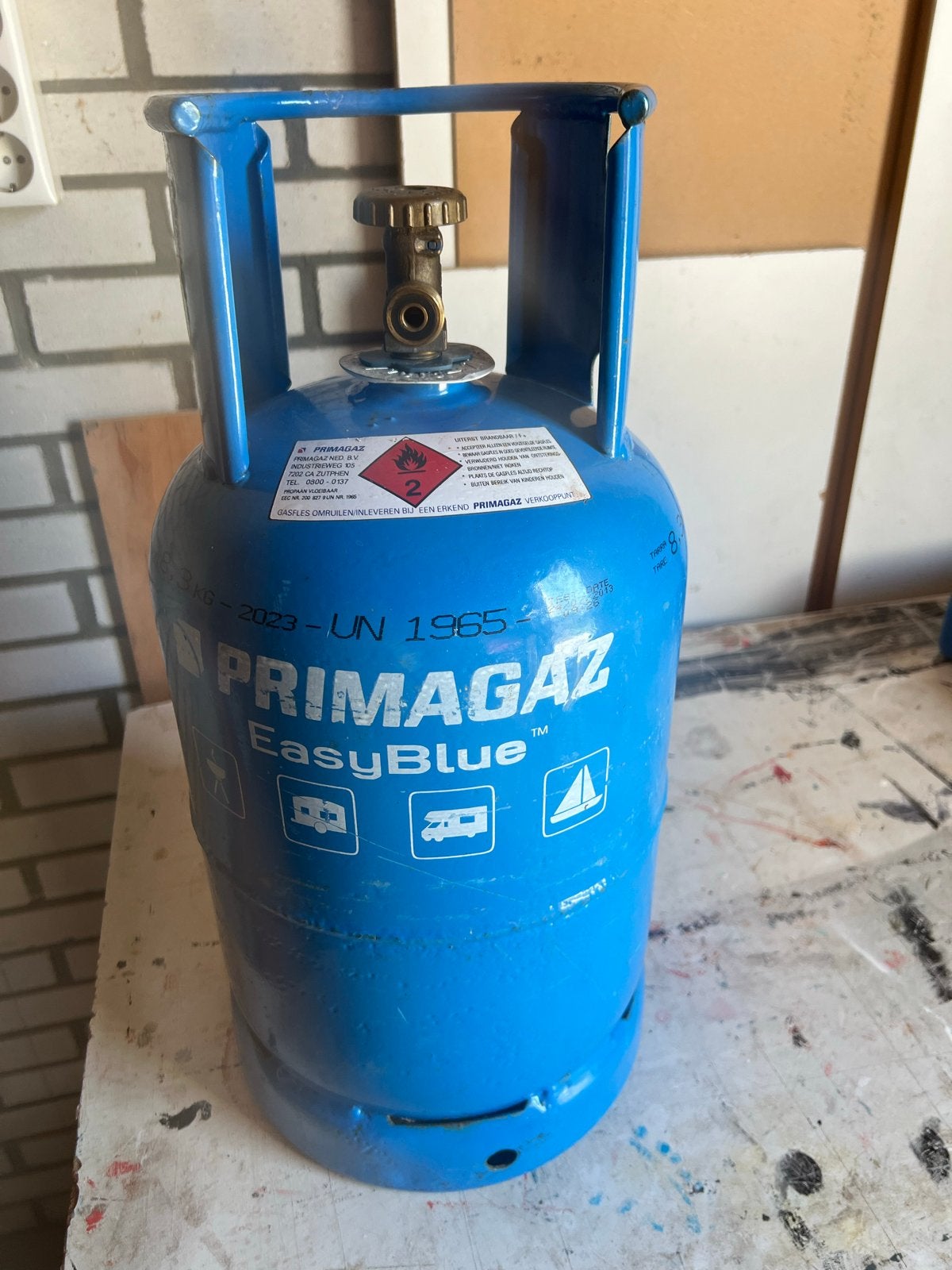 Lege Primagaz EasyBlue gasfles (8,3 kg), Ophalen, Gebruikt