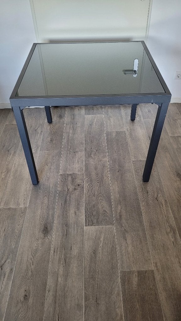 tafel met losse glasplaat, Ophalen, Gebruikt