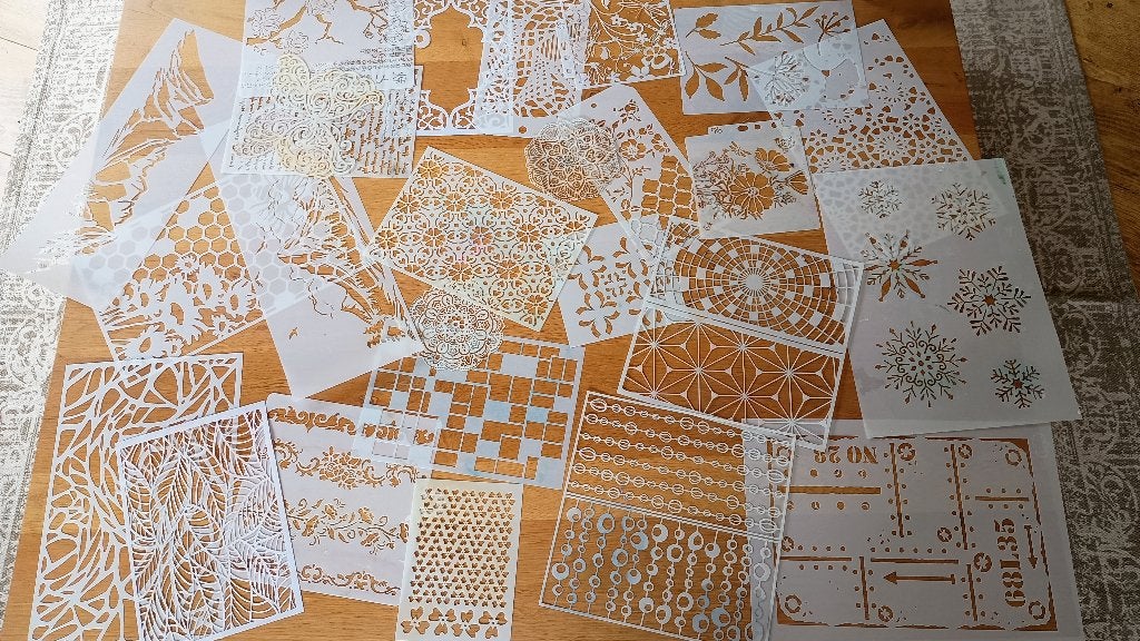 Stencils sjablonen voor kaart maken of scrapbook, Ophalen of Verzenden, Gebruikt, Overige typen, Overige merken