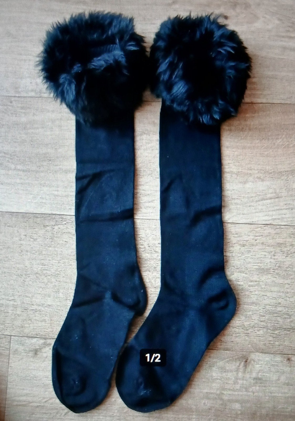 Kniekousen Mt.38 / 39, Sokken en Kniesokken, Zwart, Maat 35 t/m 38, Nieuw