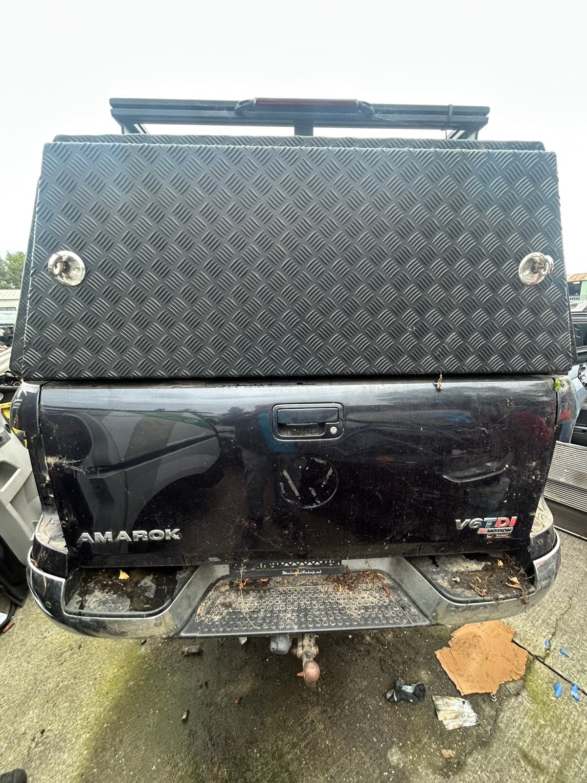 Te koop aluminium opzet bak met roofrack, Ophalen, Gebruikt