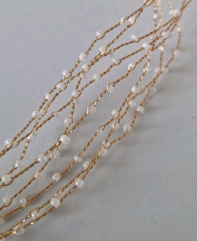 Gouden haarband/riem met parels - Bruid/Feest/Cosplay, Ophalen of Verzenden, Nieuw, Goud, Accessoires