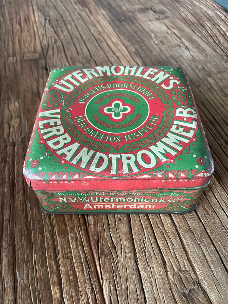 Vintage Utermöhlen Verbandtrommel - Antieke EHBO-doos, Ophalen of Verzenden