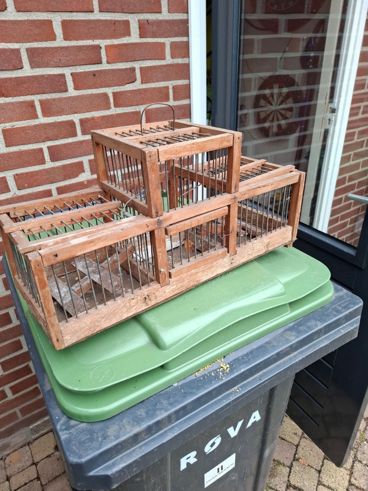 vintage vangkooitje, Dieren en Toebehoren, Ophalen of Verzenden, Gebruikt, Hout, Vogelkooi