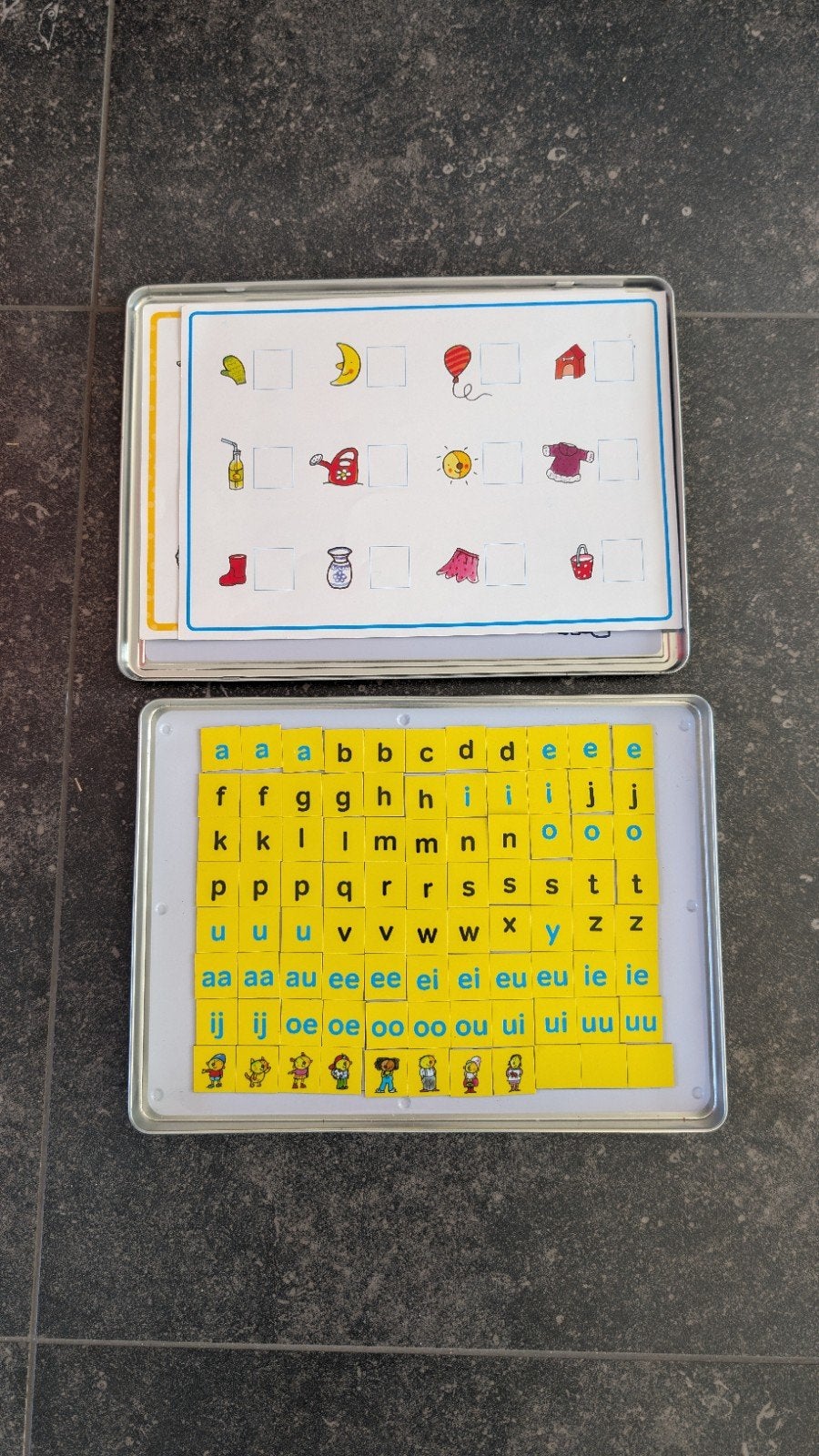 Magnetische letterdoos Rom Pom Pom, Ophalen of Verzenden, Gebruikt, Puzzelen