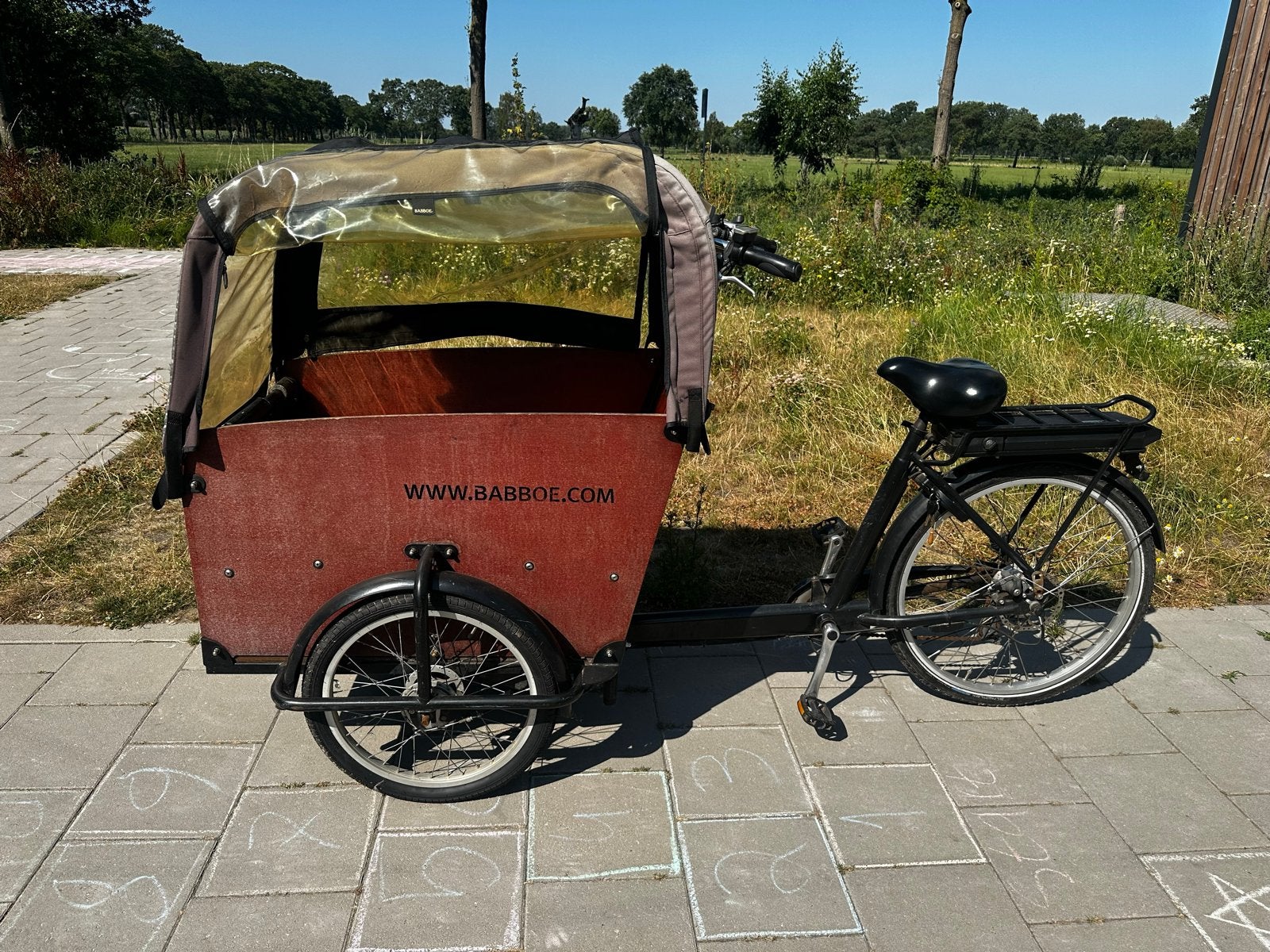 Babboe bakfiets met huif en elektrische ondersteuning, Overige merken, 4 kinderen of meer, Gebruikt, Elektrisch