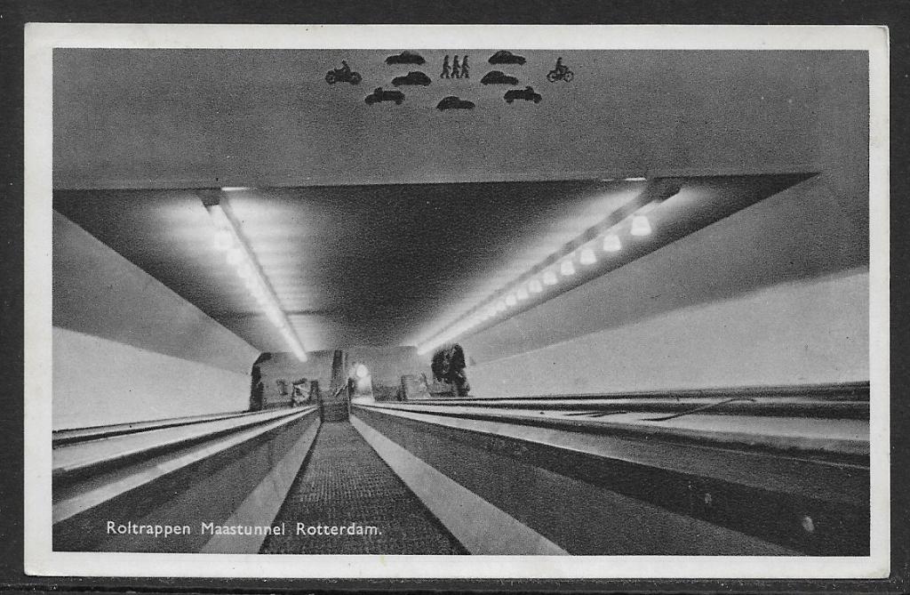 550 Rotterdam, Roltrappen Maastunnel, Verzamelen, Ophalen of Verzenden, Voor 1920, Gelopen, Zuid-Holland