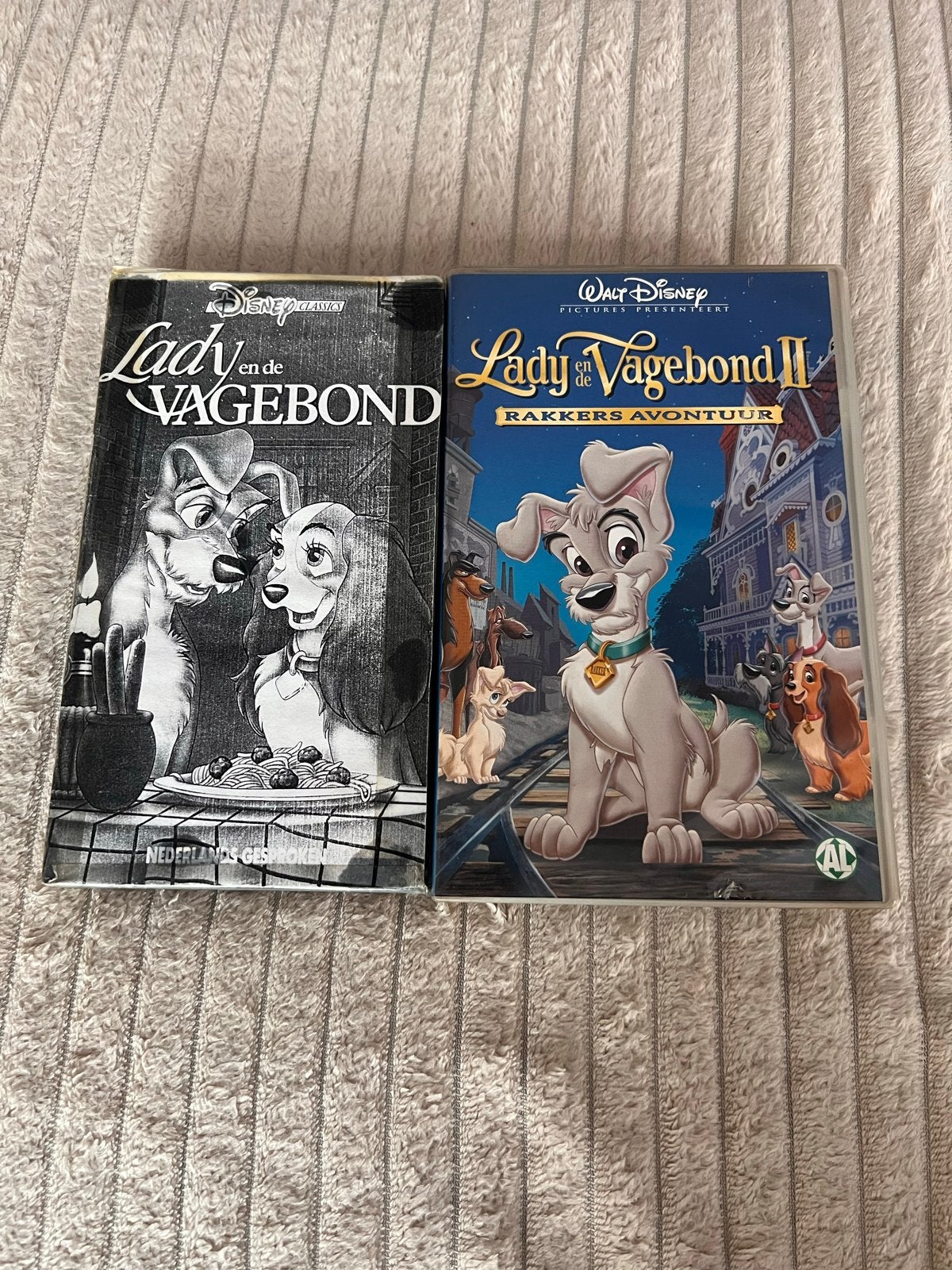 Lady en de Vagebond I & II VHS - Disney Classics, Cd's en Dvd's, Nederlands ondertiteld, Gebruikt, Alle leeftijden, Kinderfilm