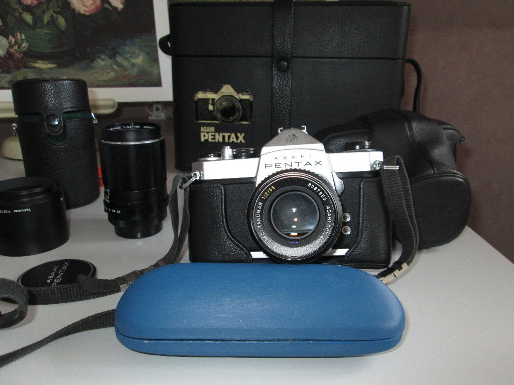 Asahi pentax SP 1000 met 1:2/55 lens, Ophalen of Verzenden, Zo goed als nieuw, Spiegelreflex, Pentax