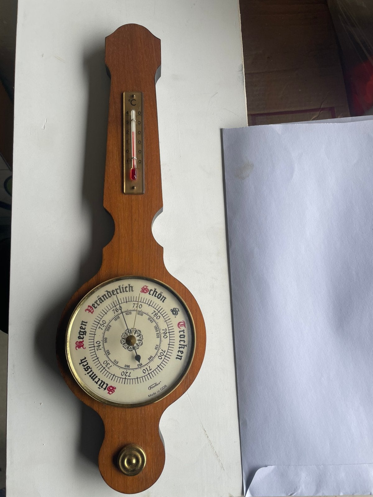 Mooie eikenhouten barometer., Ophalen of Verzenden