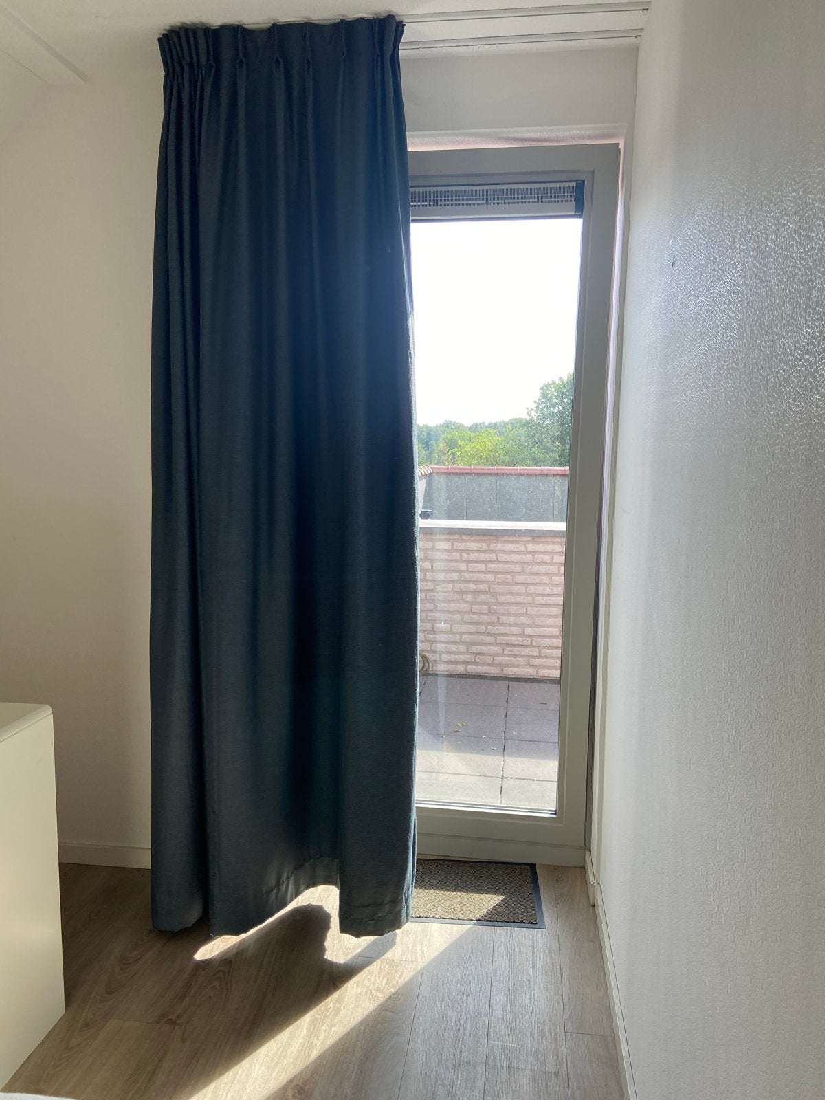 Verduisterend Gordijn Blauw Grijs - 258x165 cm, Huis en Inrichting, Gebruikt, 150 tot 200 cm, Ophalen of Verzenden, 200 cm of meer