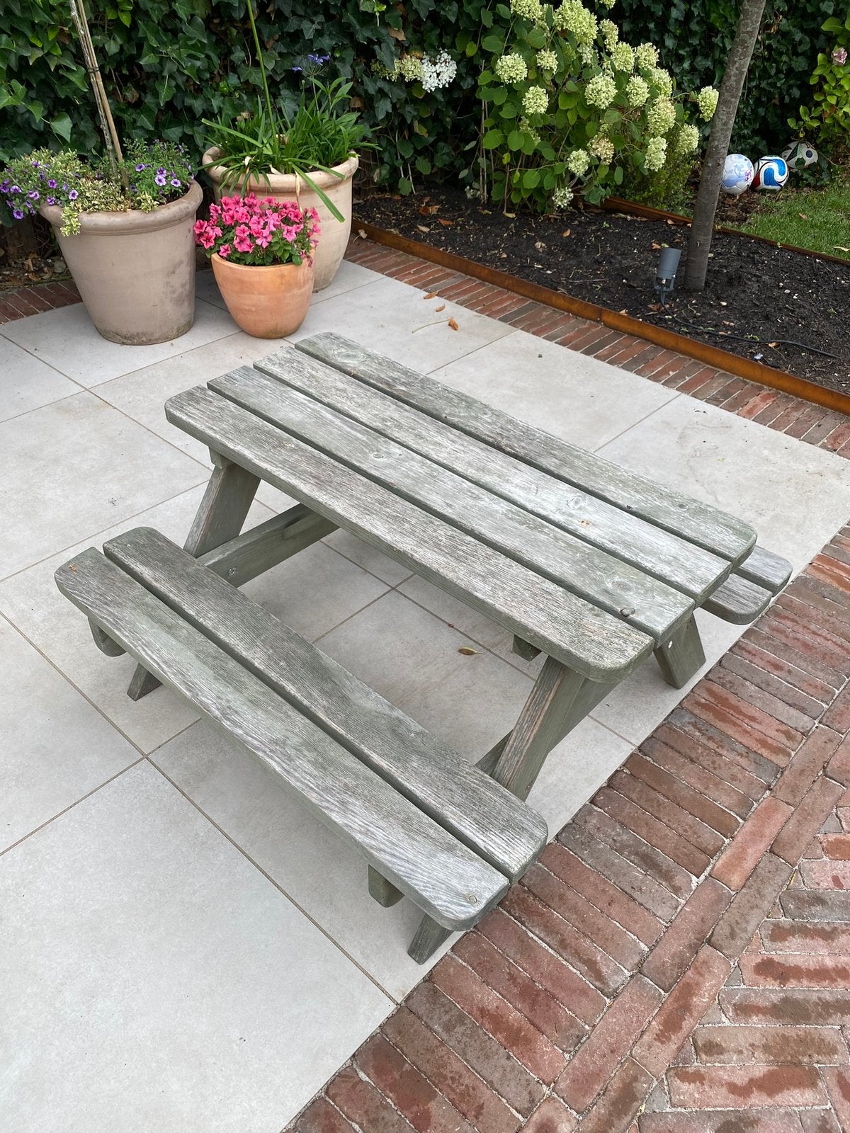 Kinder picknicktafel - goede staat, Ophalen, Gebruikt, Rechthoekig, Hout
