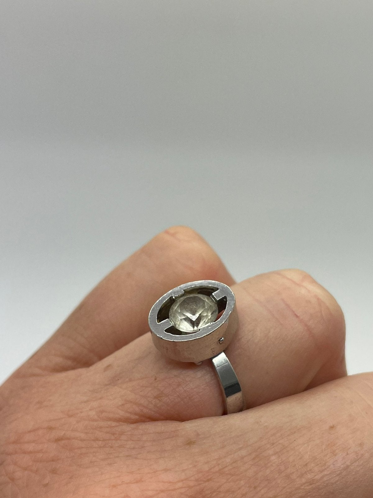 F803 Prachtige zilveren Scandinavische ring maat 17,5, Sieraden, Tassen en Uiterlijk, Antieke sieraden, Ophalen of Verzenden, Zilver