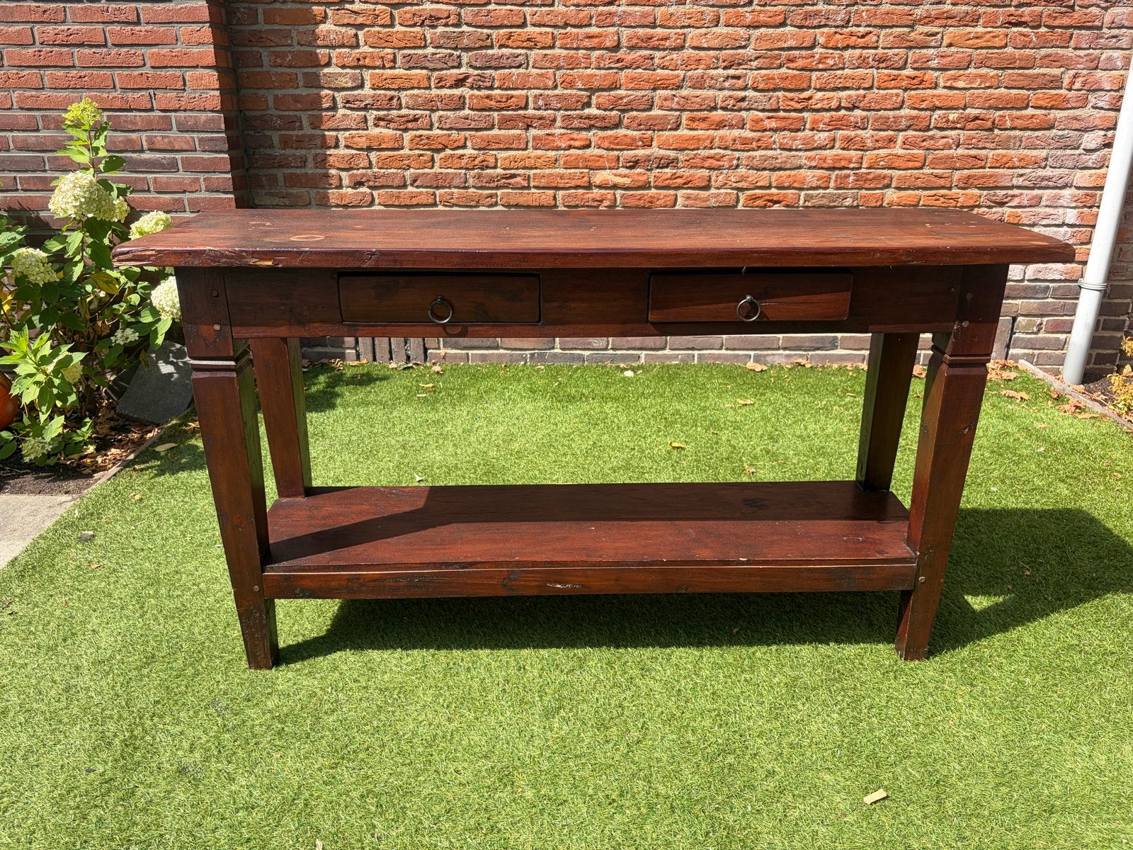 Teakhouten sidetable met lichte vlekken, opknapper, Antiek en Kunst, Ophalen