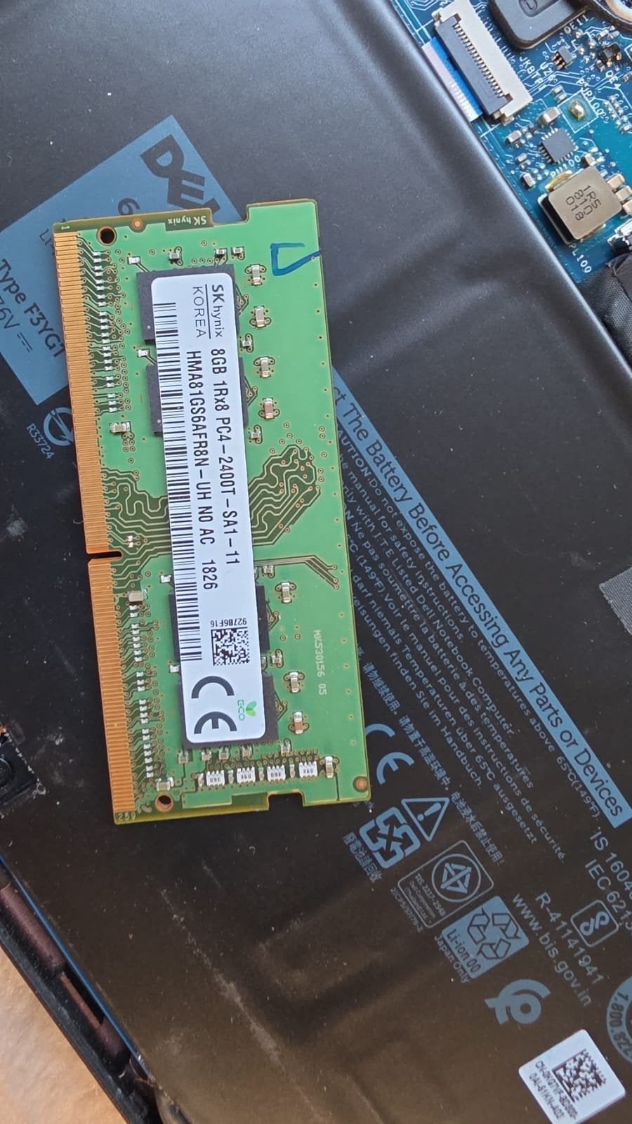 SK Hynix 8GB DDR4 RAM 2400MHz Laptop Geheugen, Computers en Software, RAM geheugen, Gebruikt, DDR4, 8 GB, Ophalen of Verzenden