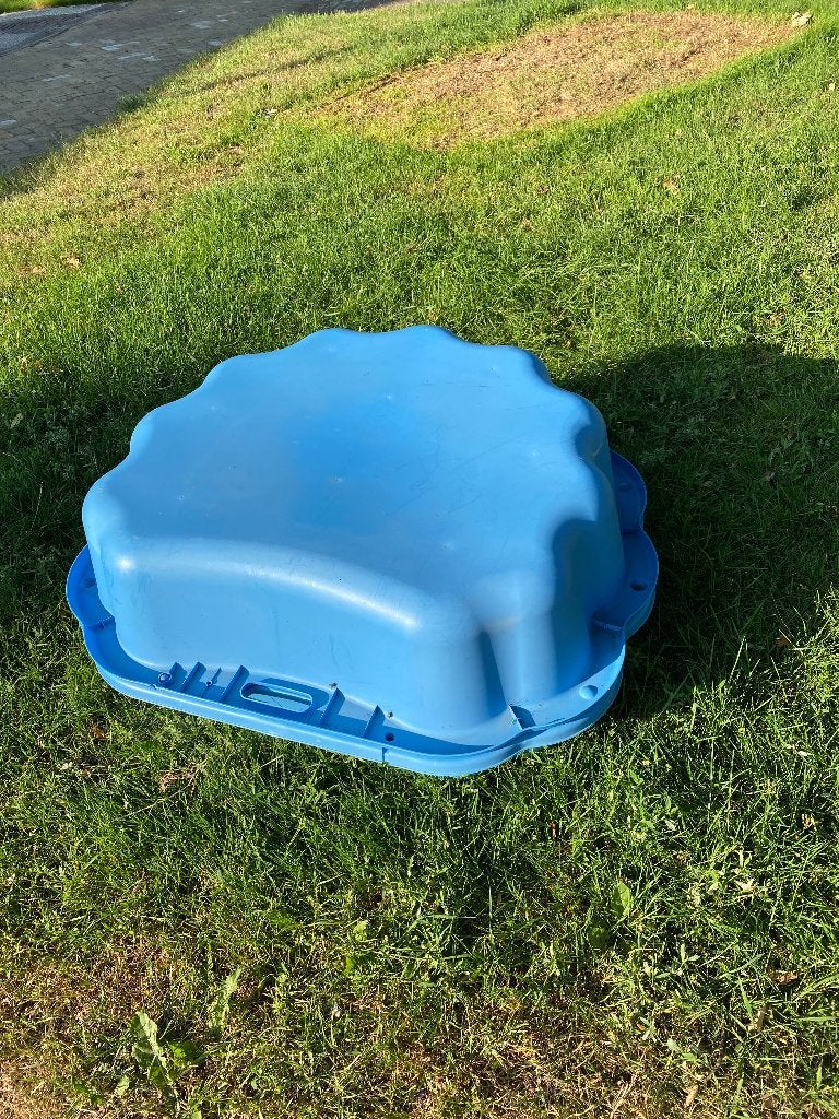 Plastic zandschelp blauw, Ophalen, Gebruikt
