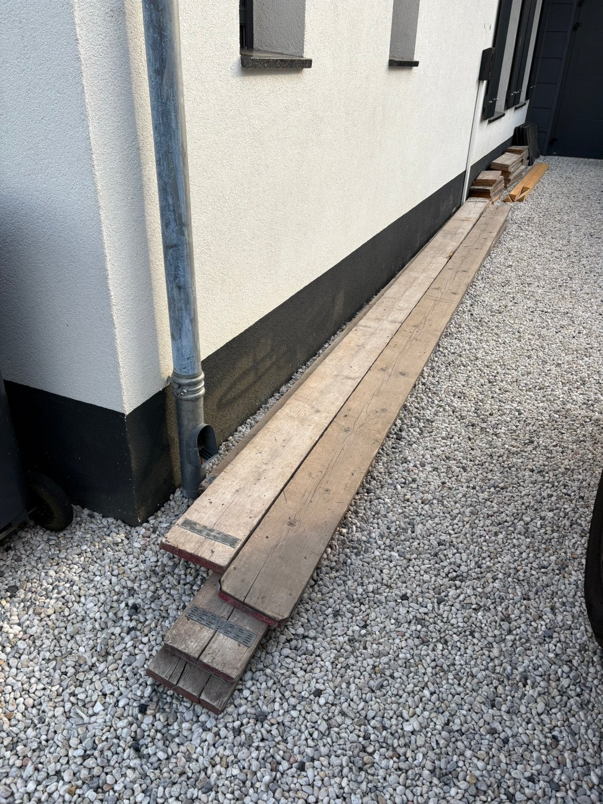 Te koop 6 authentieke steigerplanken 5 meter, Doe-het-zelf en Verbouw, Metalen, Ophalen, Gebruikt