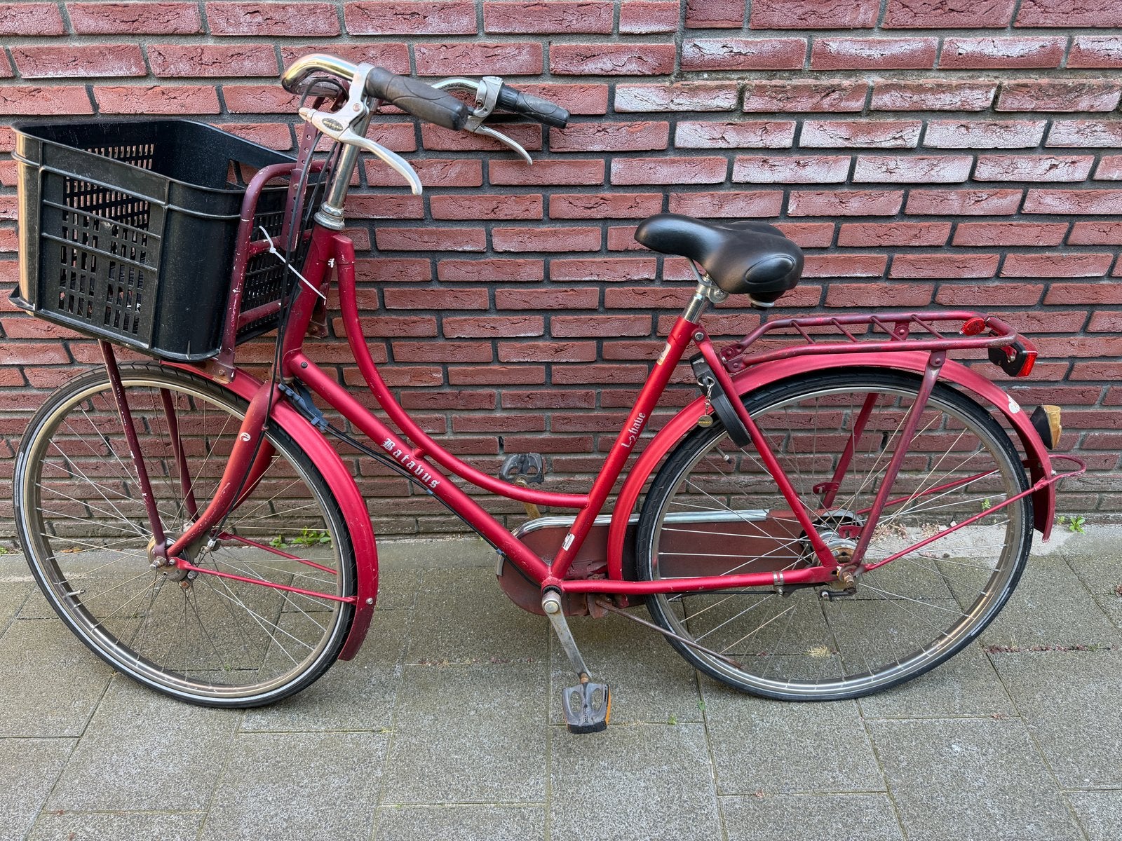 Batavus old dutch Damesfiets met Voordrager en Versnellingen, Ophalen, Gebruikt, Versnellingen, Batavus