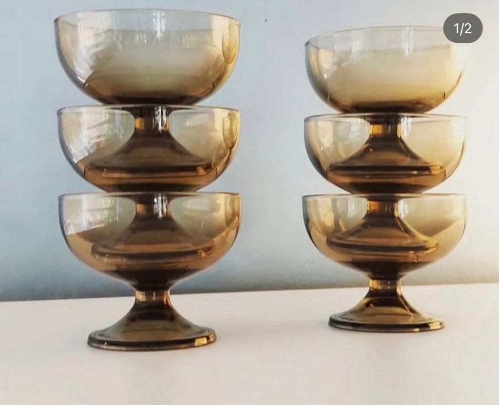 Vintage coupes in rookglas, Ophalen of Verzenden