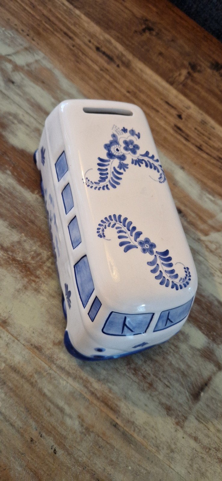 Delfts Blauw VW Busje Spaarpot - Uniek Cadeau, Ophalen of Verzenden