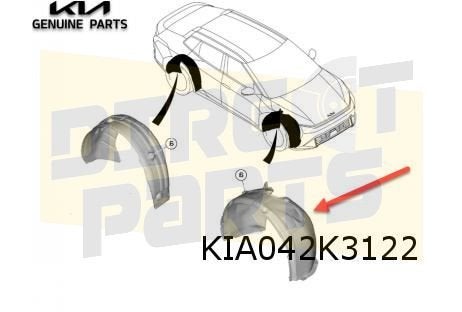 Kia R4 (10/25-) modderkuip Rechts voor Origineel! 86812SZ000