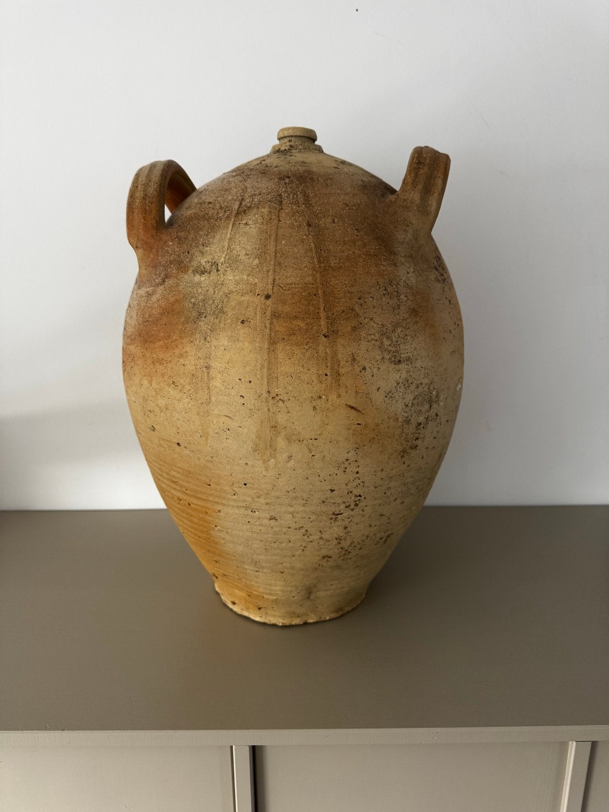 Grote Oude Franse Gres Olijfkruik - 47 cm Hoog, Antiek en Kunst, Ophalen