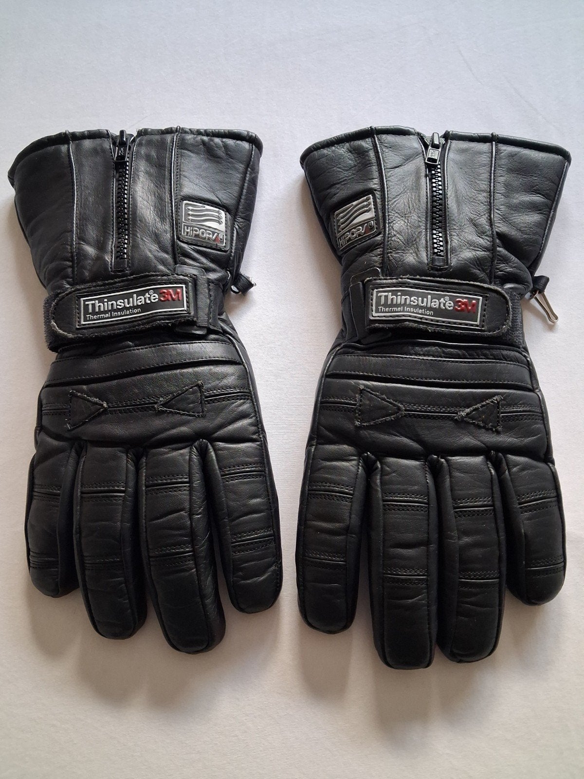 herenmotorhandschoenen. zwart leer., Ophalen, Tweedehands, Handschoenen