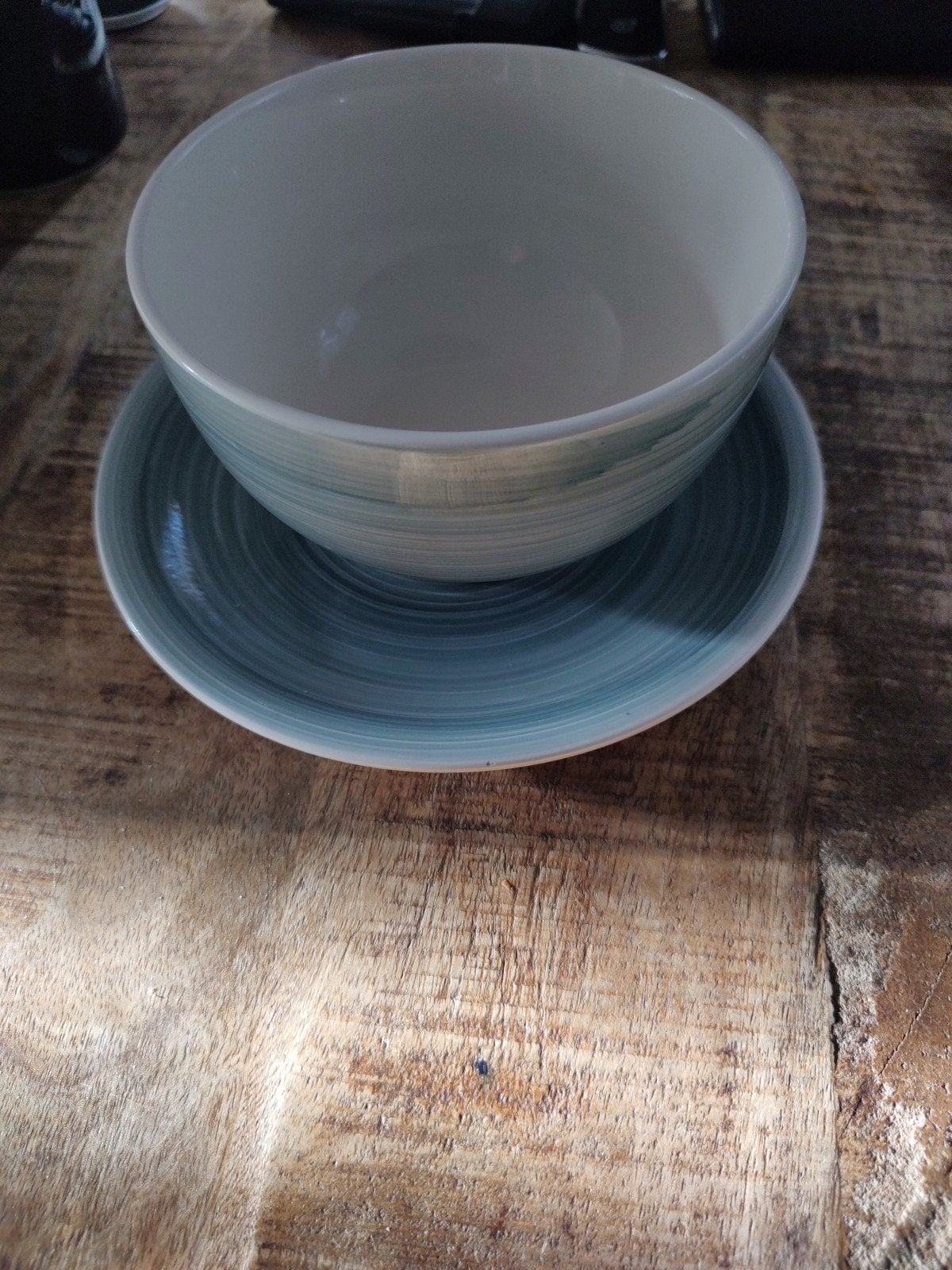 Vintage Royal servies - blauw gestreept (18-delig), Gebruikt, Overige merken, Keramiek, Vintage