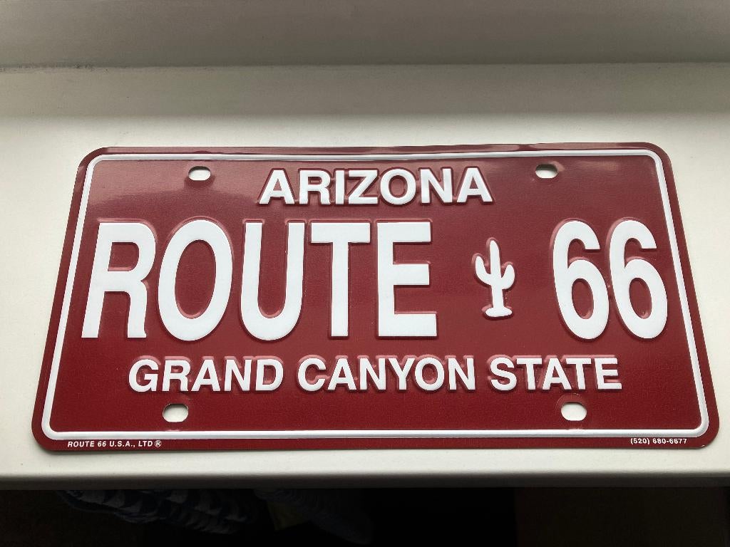 route 66 nummerplaat arizona grand canyon state, Ophalen of Verzenden, Gebruikt, Overige typen