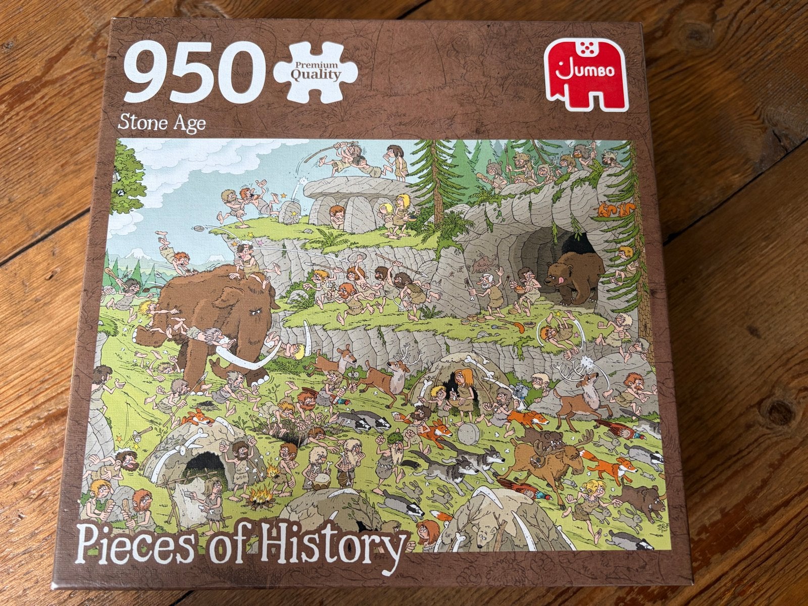Jumbo puzzel Pieces of History - Stone Age, Hobby en Vrije tijd, Ophalen of Verzenden, 500 t/m 1500 stukjes, Zo goed als nieuw