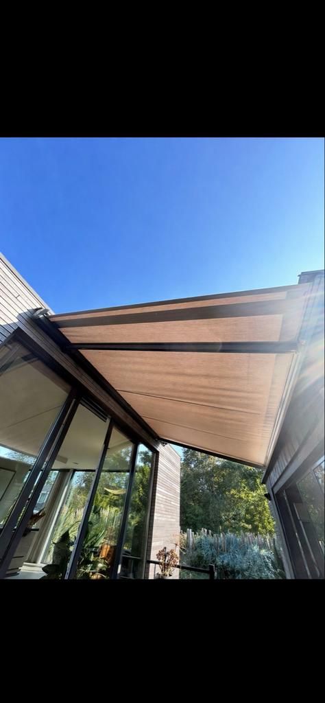 Pergolino P3600 - 5000x3500mm - Beige doek - Ral 7022, Ophalen, Overige typen, 450 cm of meer, Elektrisch