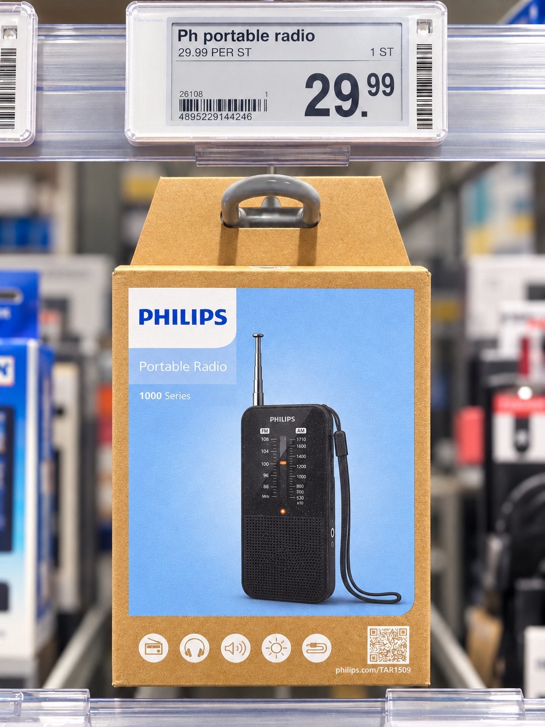 Philips TAR1509 draagbare FM/AM radio – 1000 Series, Ophalen of Verzenden, Nieuw, Radio