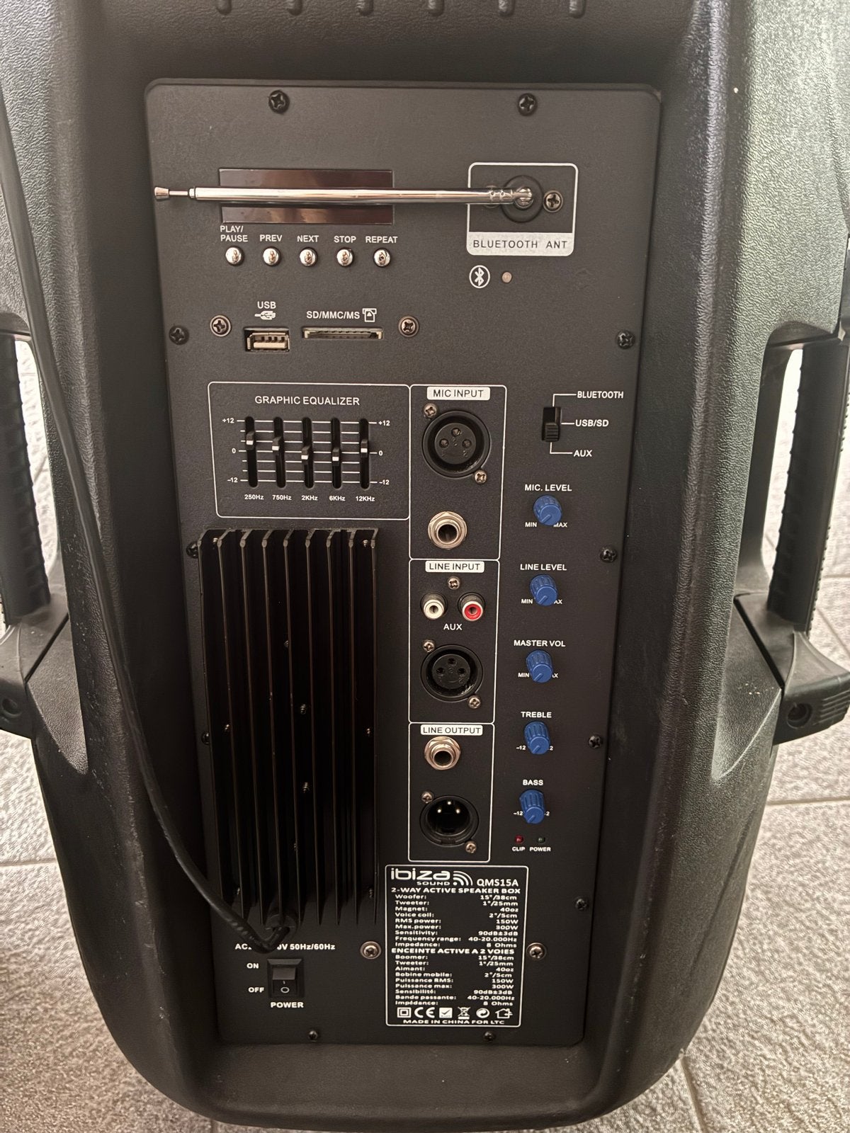 Ibiza Sound DMS15A Actieve Speakerset - Krachtig Geluid, Audio, Tv en Foto, Luidsprekers, Gebruikt, Party speaker, AUX-ingang