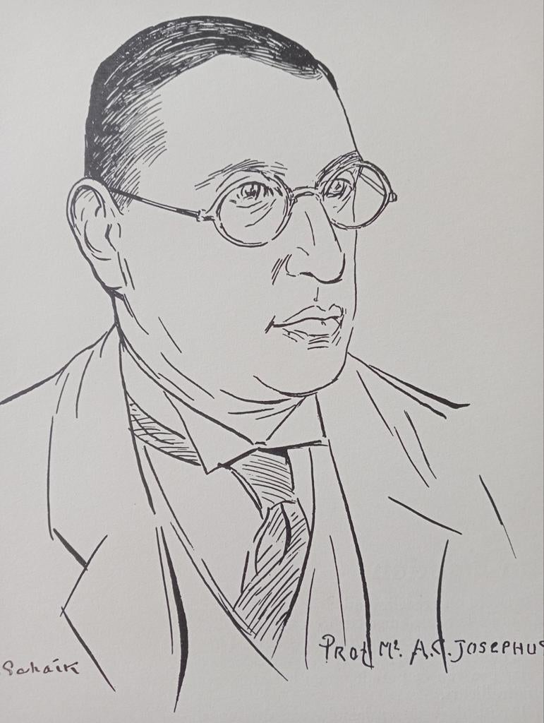Professor Meester A.C.Josephus Jitta litho 1937, Ophalen of Verzenden