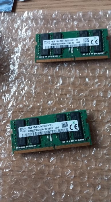 2X 16 GB DDR4 sodimm, Computers en Software, DDR4, Ophalen of Verzenden, Zo goed als nieuw, Laptop