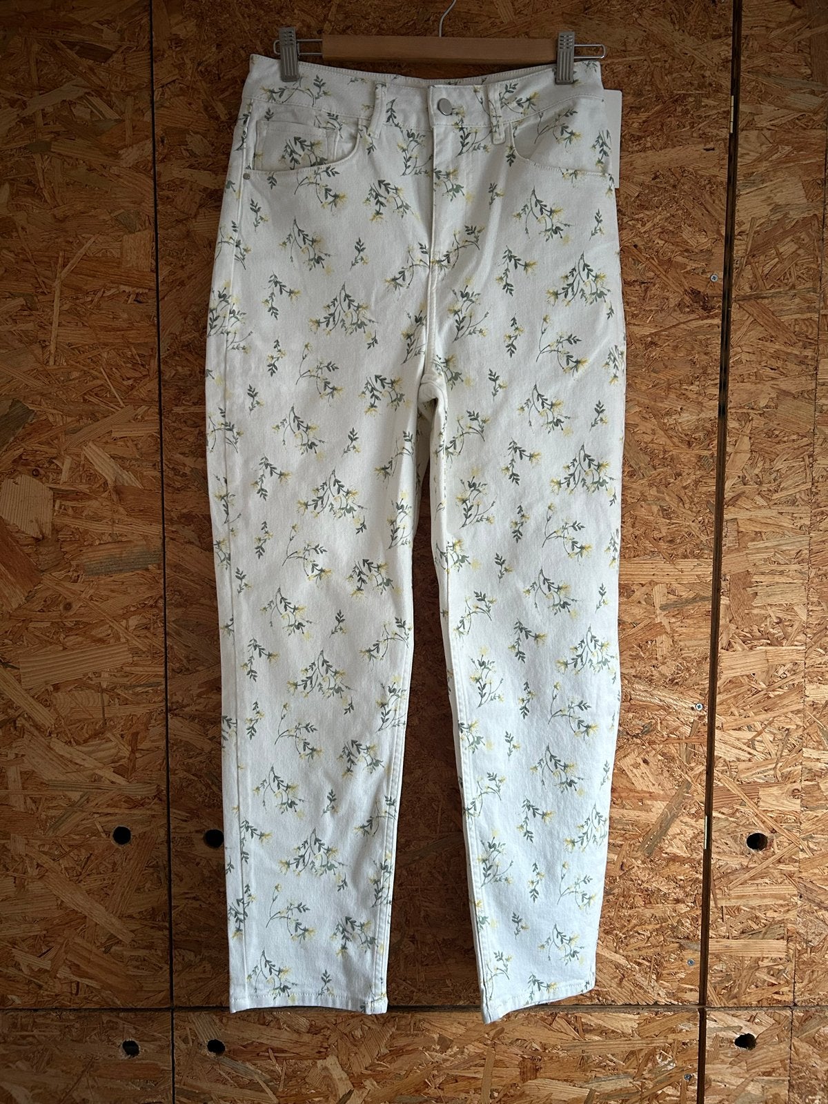 Ba&sh Freya straight broek wit met bloemetjes maat 36, Wit, Nieuw, Ophalen of Verzenden, Maat 36 (S)